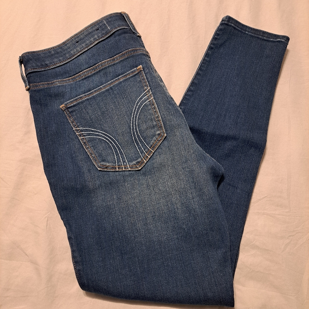Hollister Dark Blue High Rise Skinny Jeans 15R